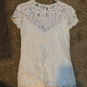 Cap sleeved sequined tops